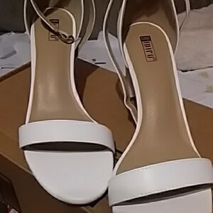 White Women’s Ankle Strap Sandals
